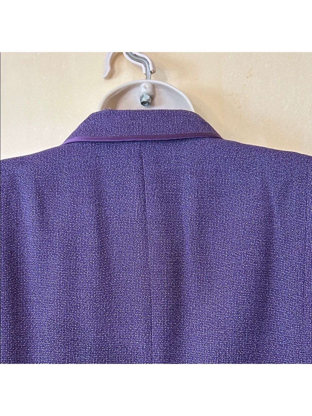 Diane Von Furstenberg Double-Breasted Violet Silk Frock Coat size M - Picture 8 of 10